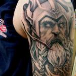 Tattoos - viking warrior tattoo black and grey - 128169